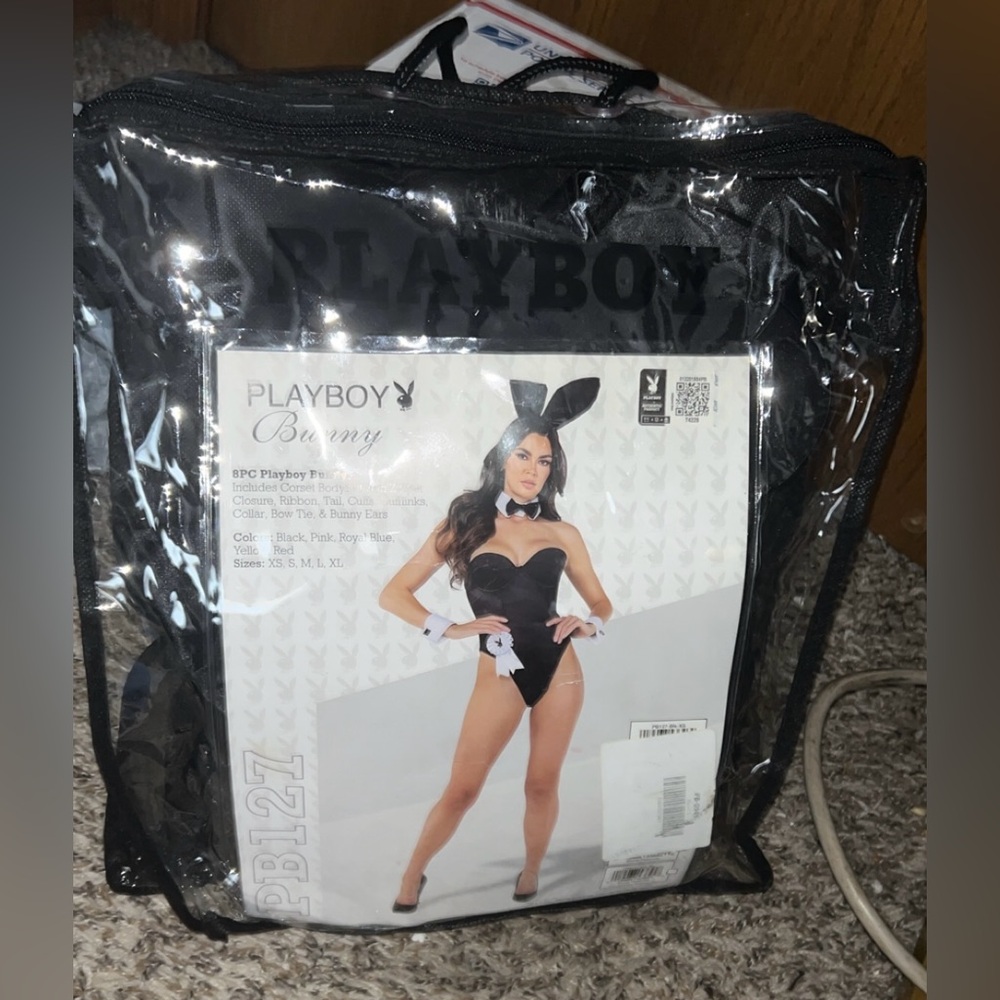 8pc Black Playboy Bunny Costume SM